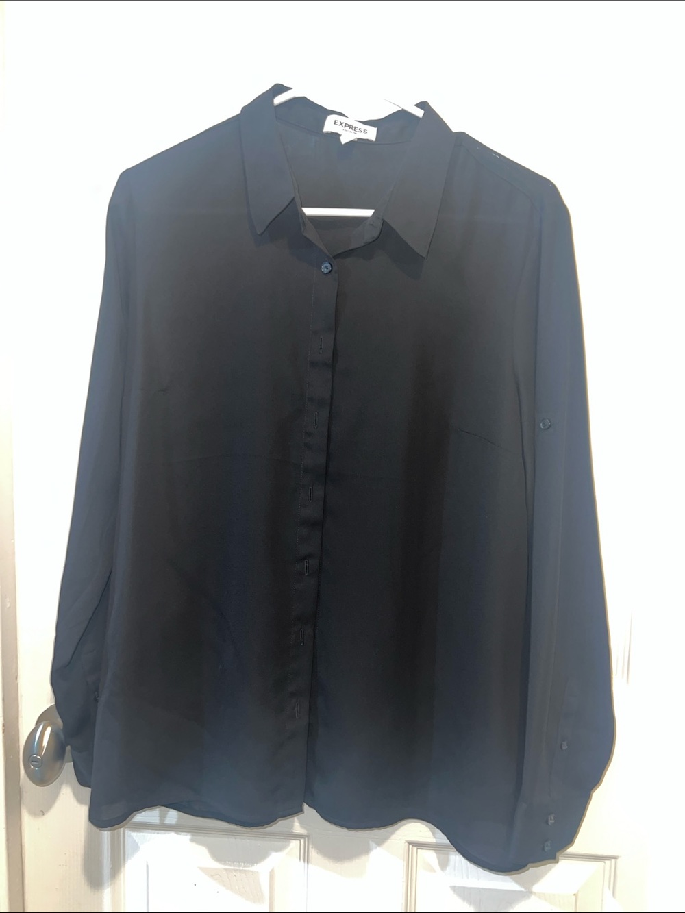 Express Portofino Black Button-Down Blouse